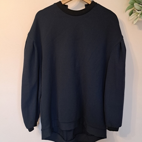 Zara NWT Navy Blue Trafaluc Collection Sweatshirt Oversized Size XS - Picture 5 of 8